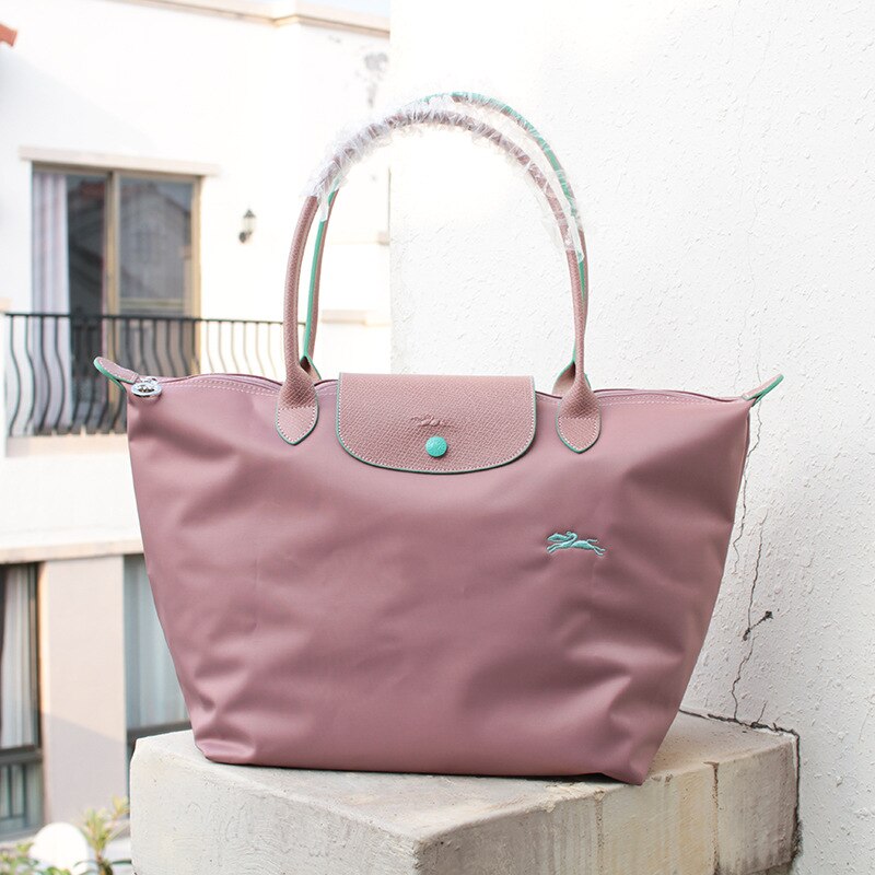 Lange griff große bestickte knödel tasche wasserdichte pendler tasche handtasche nylon leinwand tasche: Bean Paste Powder