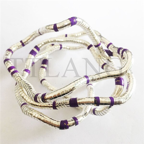 5mm 90cm Iron Flexible Twisted Jewelry Bendable Snake Necklace 20 Colors Available: Silver-Purple