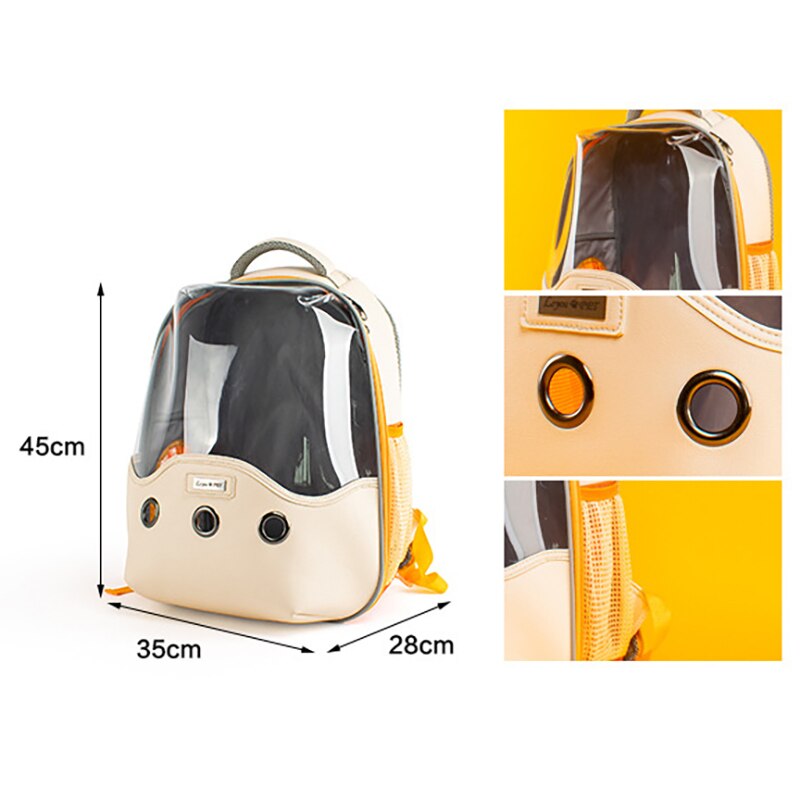 Cat Carrier Bag Outdoor Pet Shoulder Bag Carriers Backpack Breathable Portable Travel Transparent Bag For Small Dogs Cats: A5