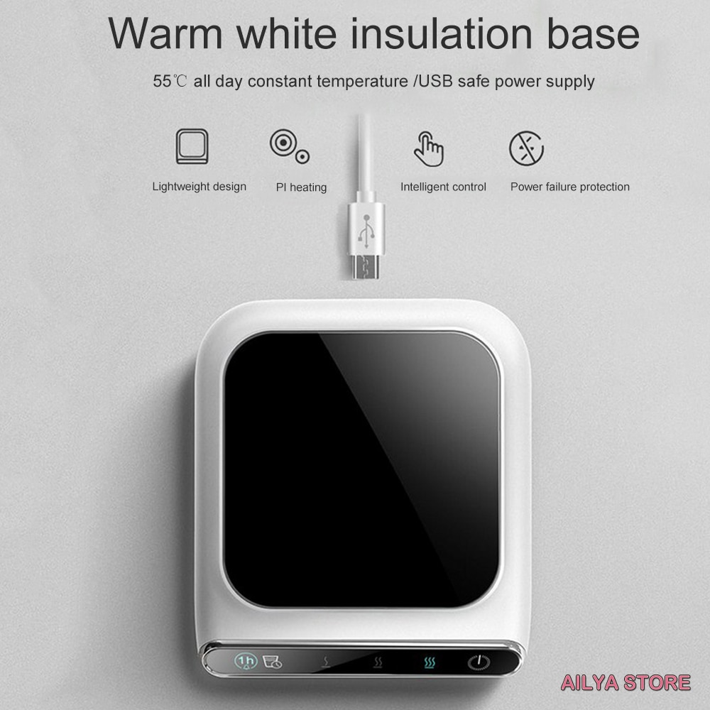 Mini Coffee Insulation Base with USB 10W Water Milk Heater Kitchen Intelligent Control Warmer Pad All Day Constant Temperature