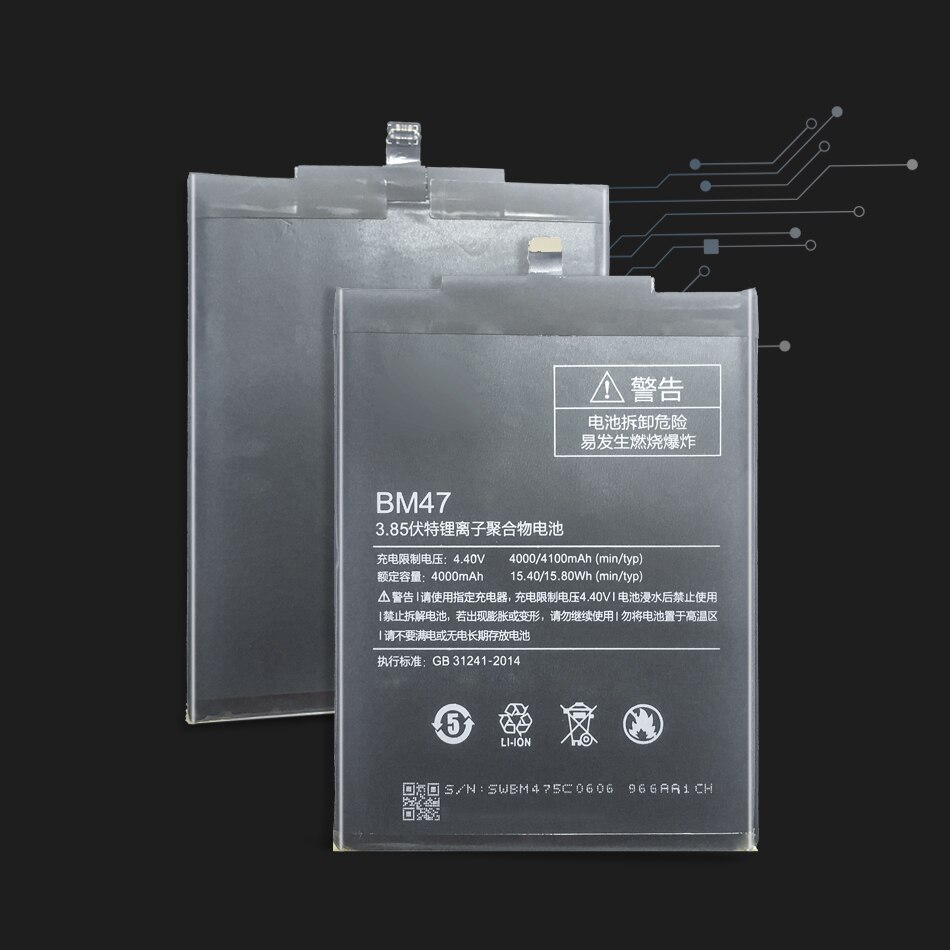 Bateria bm47 para xiaomi redmi 4x 3 3s 3pro/redmi 5 plus 5a/redmi note 4 4x bataria 5a 3 pro bm 47 46 bn 41 43 bm46 bn41 bn43
