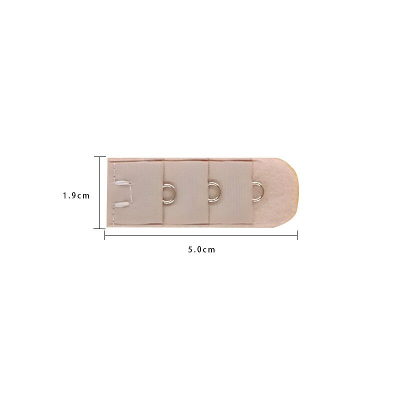 1pc 5 kleuren dames 1 rij 3 haken bh-verlengstuk nylon sluiting verlengstuk elastiek op band verstelbare zachte bh-band: Beige