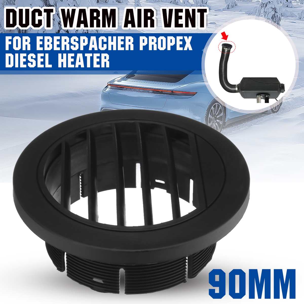 90mm Air Diesel Parking Heater Ducting Duct Warm Air Vent Outlet For Eberspacher Propex Diesel Heater