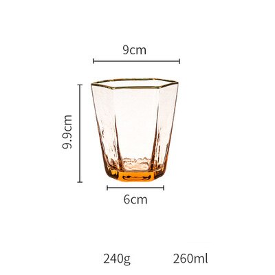 1 st kinglang hexagonalt glas genomskinligt champagneglas bägare hem vattenglas rödvinsglas kopp: E