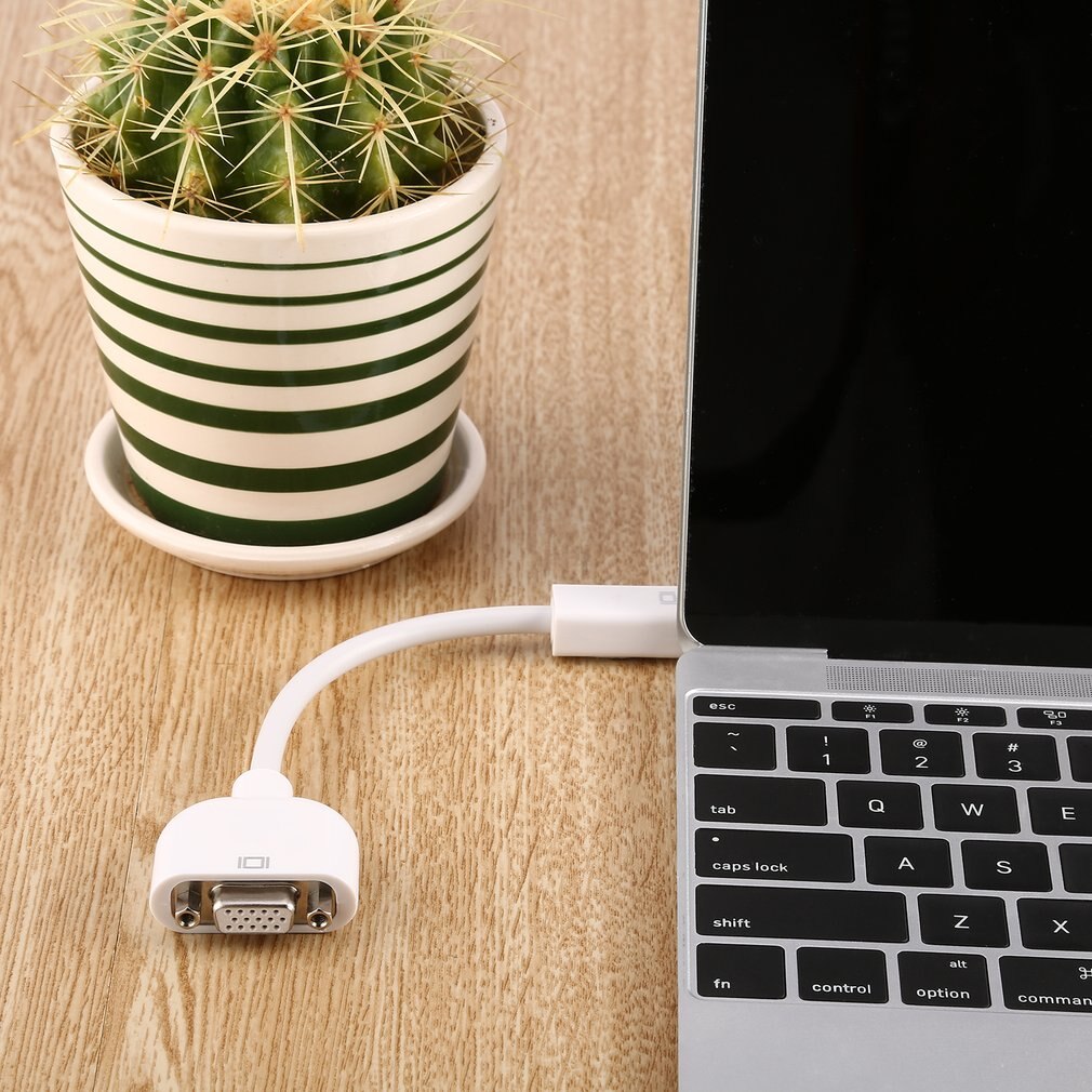Mini Dvi Naar Vga Adapter Mini-Dvi Male Naar Vga Vrouwelijke Monitor Video Adapter Kabel Voor Apple Macbook wit