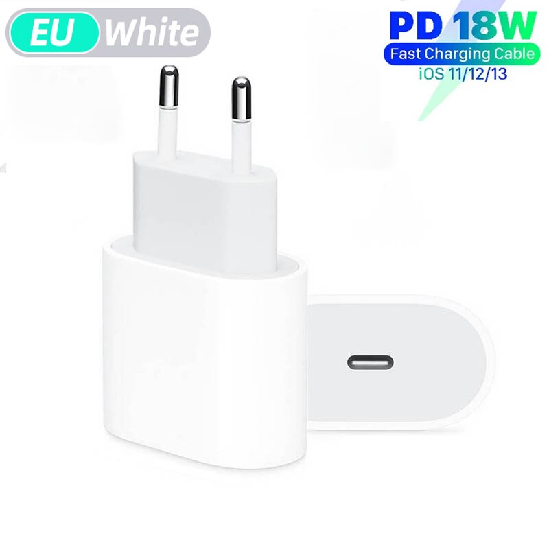 20w 18w usb c-lader voor iphone 12 pro max 11 xs xr snellader type c  qc 3.0 on xiaomi snellader voor mobiele telefoon: 18w eu-stekker