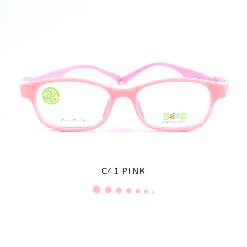 SECG óptico montura de gafas de niño TR90, gafas de sol de los niños Flexible de Protección de Niños gafas de dioptrías de goma: C41