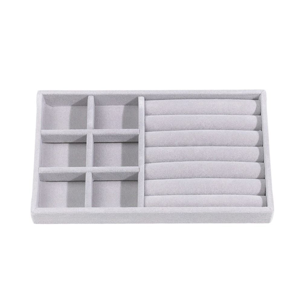 Stackable Velvet Jewelry Storage Box Velvet Necklace Display Tray Bracelet Earring Organizers Ring Bracelet Necklace: Blue