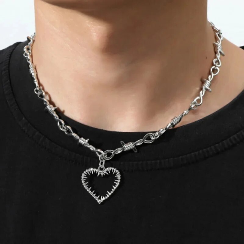 Hart Rode Steen Hand Bot Vorm Ketting Vrouwen Mannen Ketting Ins Hart Stijl Charme Koreaanse Ketting Mannen Vrouwen Ketting