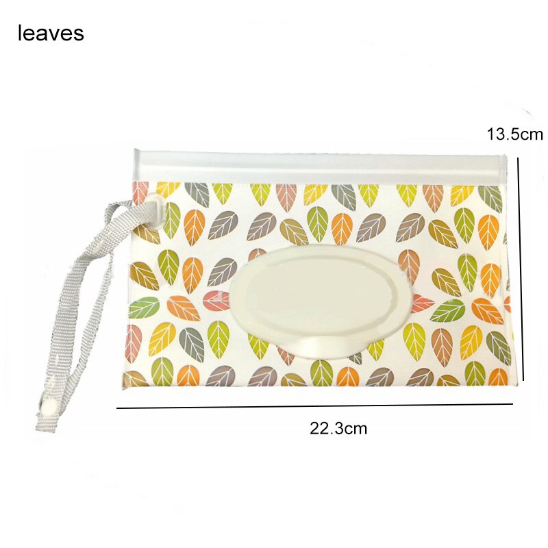 Easy-transport de lingettes, boîte de lingettes pour bébés, sac de lingettes humides, conteneur Portable, pochette de cosmétiques: leaves