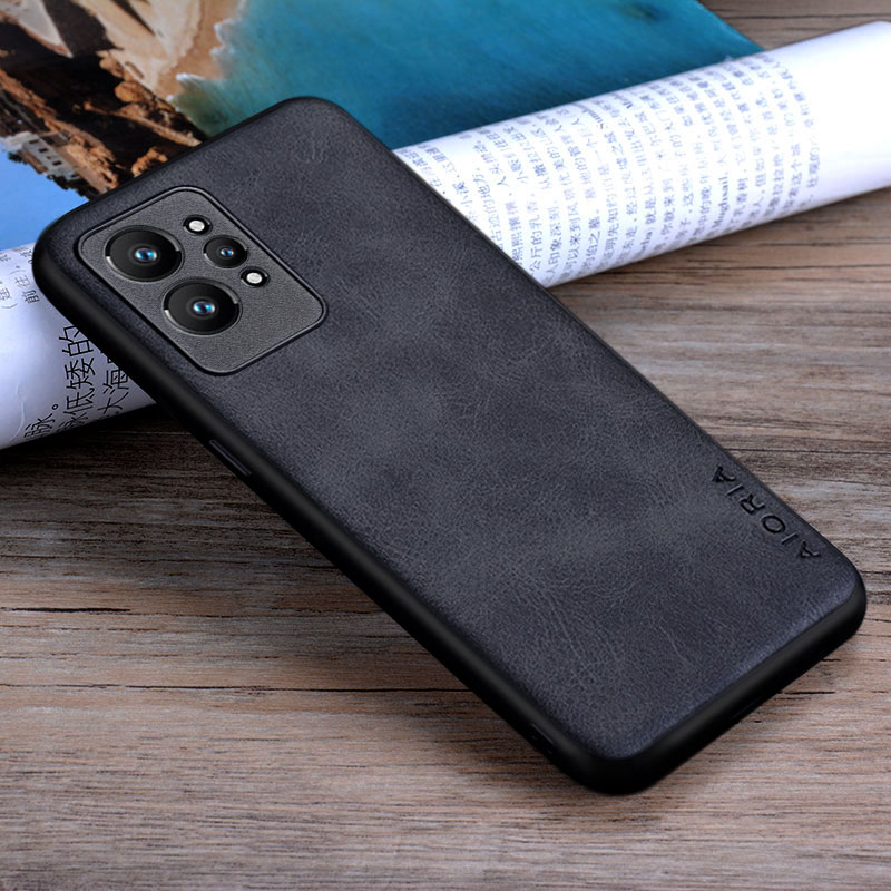 Handyhülle für oppo realme  gt 2 Profi 5g , luxuriöse Jahrgang-lederhülle, schutzhülle für realme  gt 2 Profi: Realme  gt 2 / Schwarz