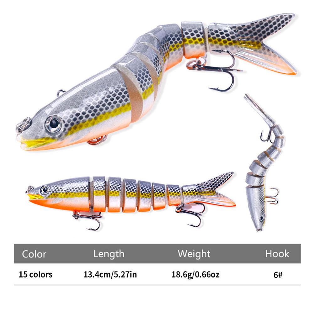 13cm 18g Multi Jointed Swimbait Fishing Lures Sinking Hard Bait Crankbait Wobbler For Pike Bass Musky Tackle