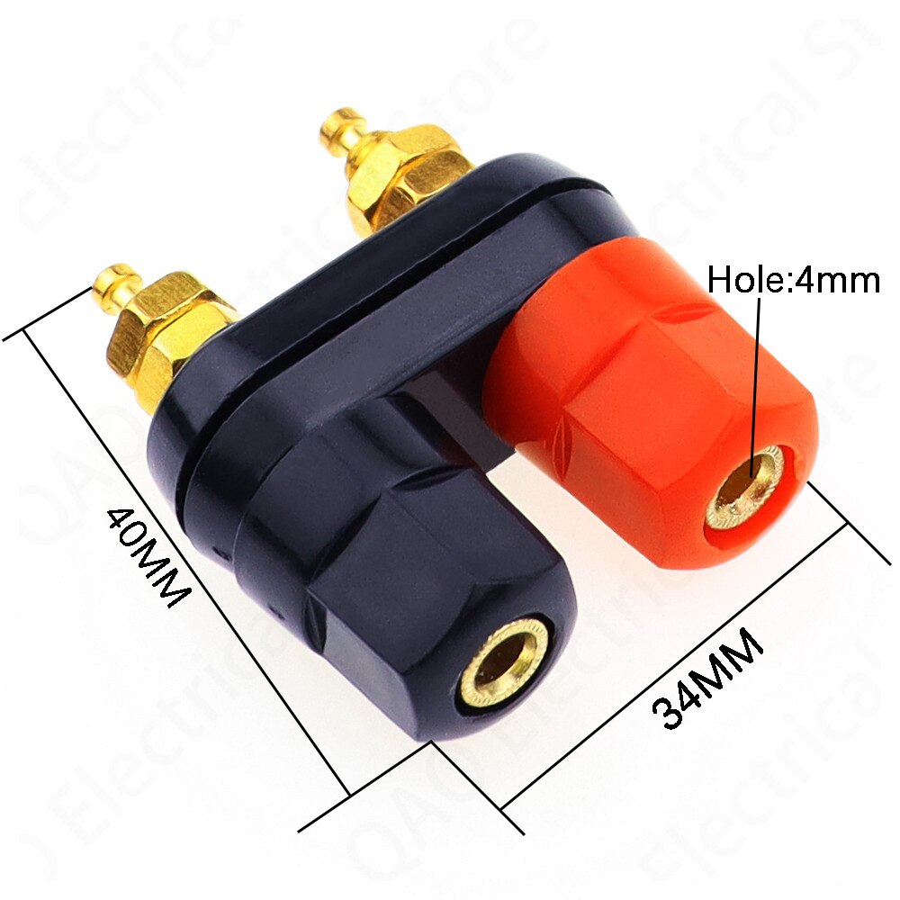 Banaanstekkers Paar Terminals Rood Zwart Connector Versterker Terminal Binding Post Banana Speaker Plug Jack