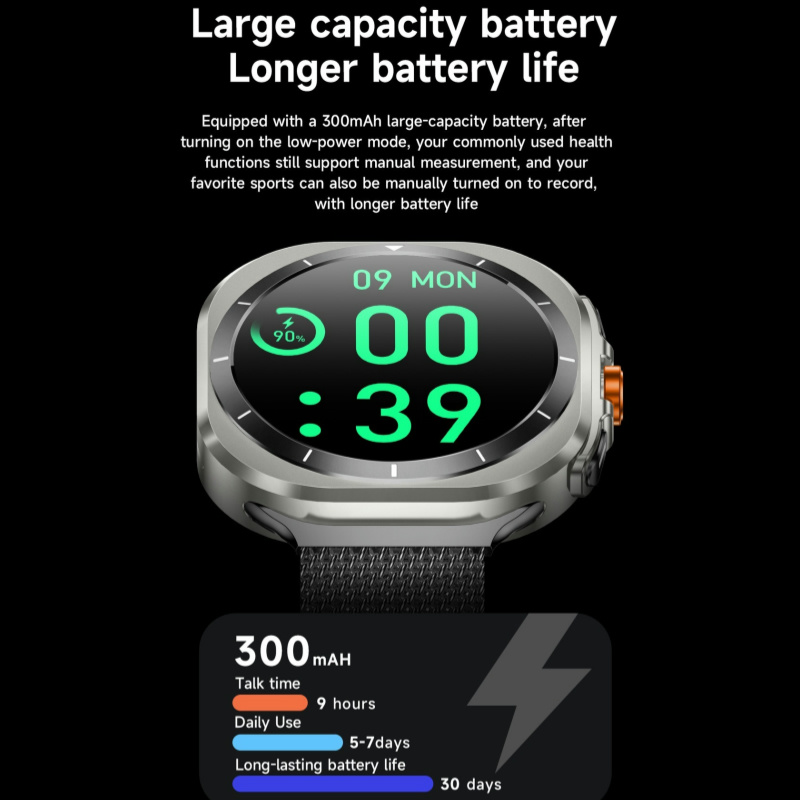 Outdoor Smartwatch Z7 Ultra with Android and IOS Titanium Metal Case with Heart Rate monitoring Bluetooth Phone Call 7-day Last