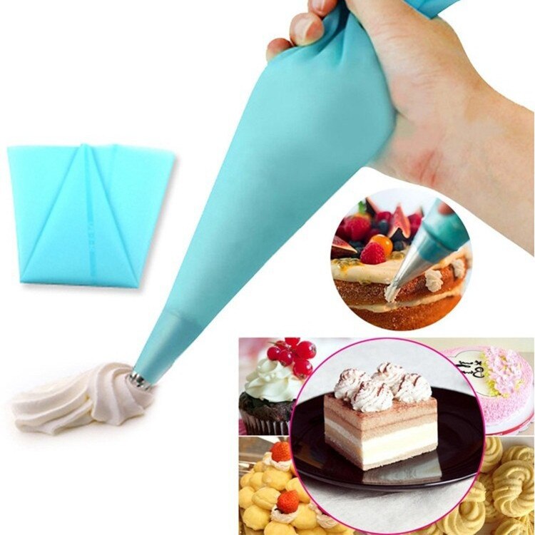 Ynaayu 1pc siliconen taart diy gereedschap cupcake dessert decorateurs blauwe herbruikbare glazuur spuitzak voor cupcake decoratie