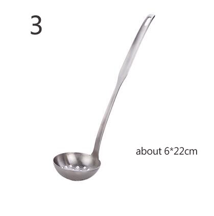 Edelstahl Verdickung Sieb Filter Öl Löffel Griff Suppe Heißen Topf Löffel Küche Gemüse Sieb Kochen Werkzeug: 3