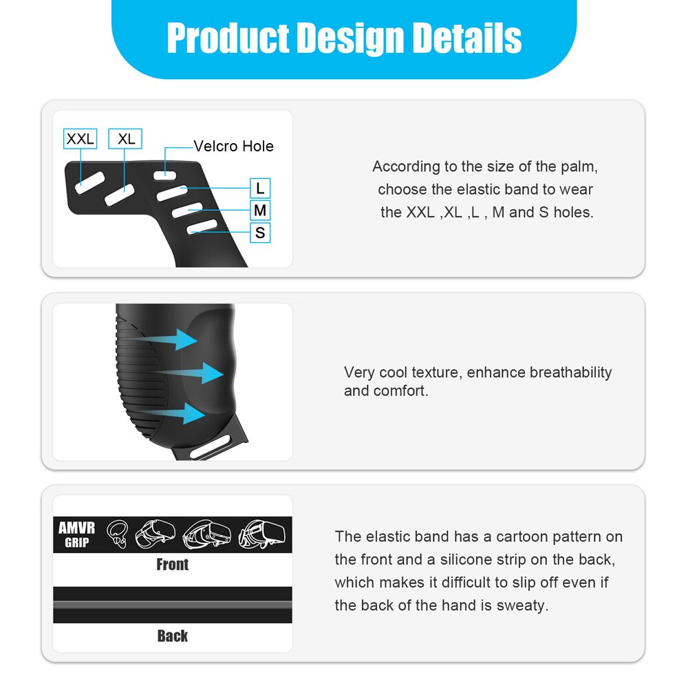 Amvr touch-controller-griffhülle für oculus quest 2 vr headset, brillengriff für quest 2 , schutzhülle gegen wegwerfen