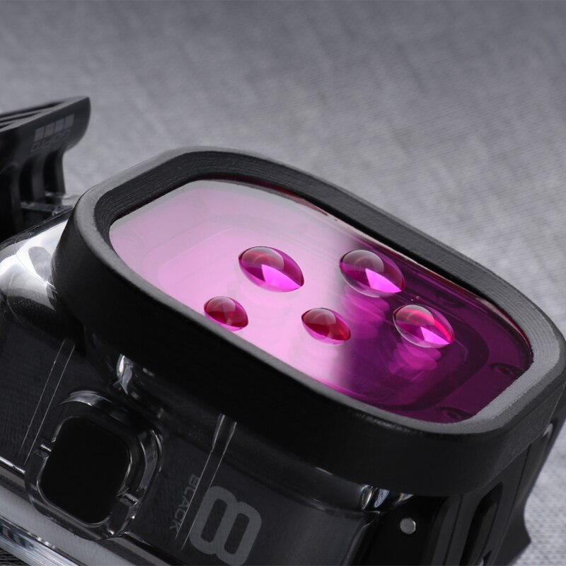 3- pakke filtre kit rød magenta snorkel linse rød farve filter til gopro hero 8 sort super dragt originalt hus taske tilbehør