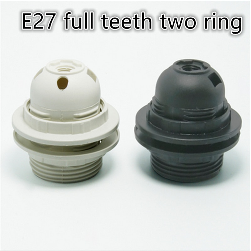2 stks/partij E27 LED Plastic lamphouder E27 Edison schroef Gloeilamp socket Houder DIY E27 socket base