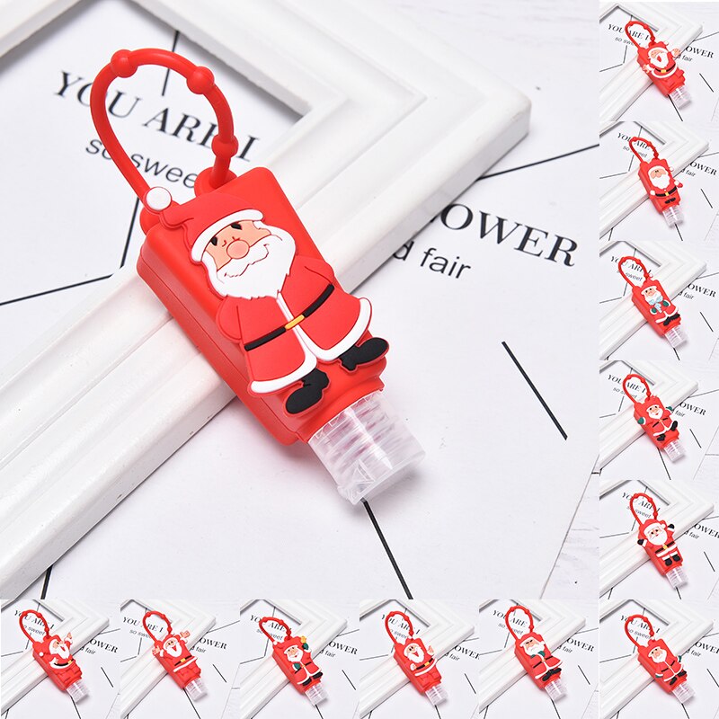 30ML Portatile Del Silicone Mini Carino Divertente Serie Di Natale Disinfettante per le mani Titolare Tascabile Con Vuoto Bottiglia di Colore Casuale