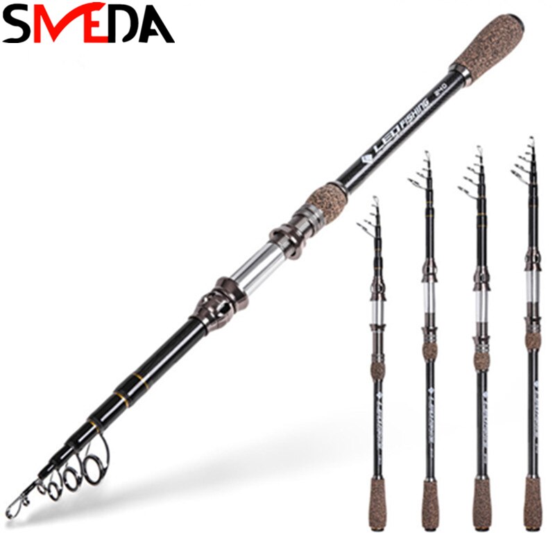 1.8M 2.1M 2.4M 2.7M Fishing Rod Carbon Fold Spinning Sea River Lake Stainless Steel Fishing Rod Fish Tools