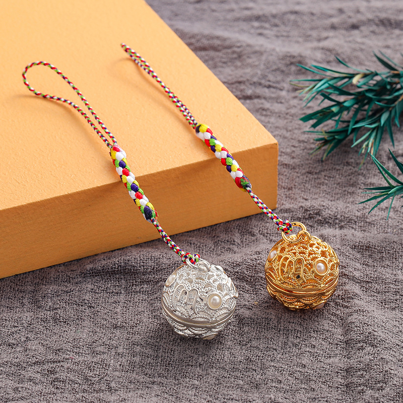 Cloisonne Caller Locket Colorful Braided Rope KeyChain Music Ball Aromatherapy Essential Oil Diffuser Trendy KeyRing Jewelry