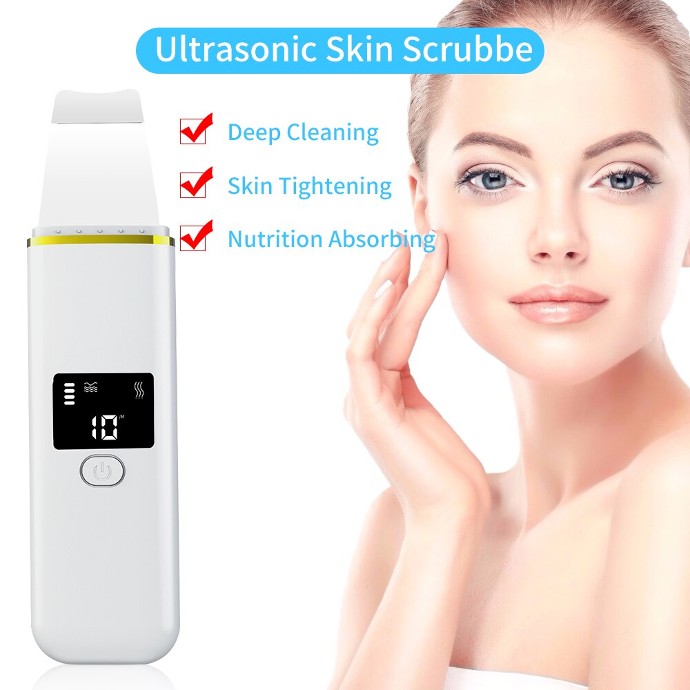 Ultrasone Gezicht Cleaning Huid Scrubber Facial Cleaner Skin Peeling Mee-eter Verwijderen Pore Cleaner Gezicht Scrubber