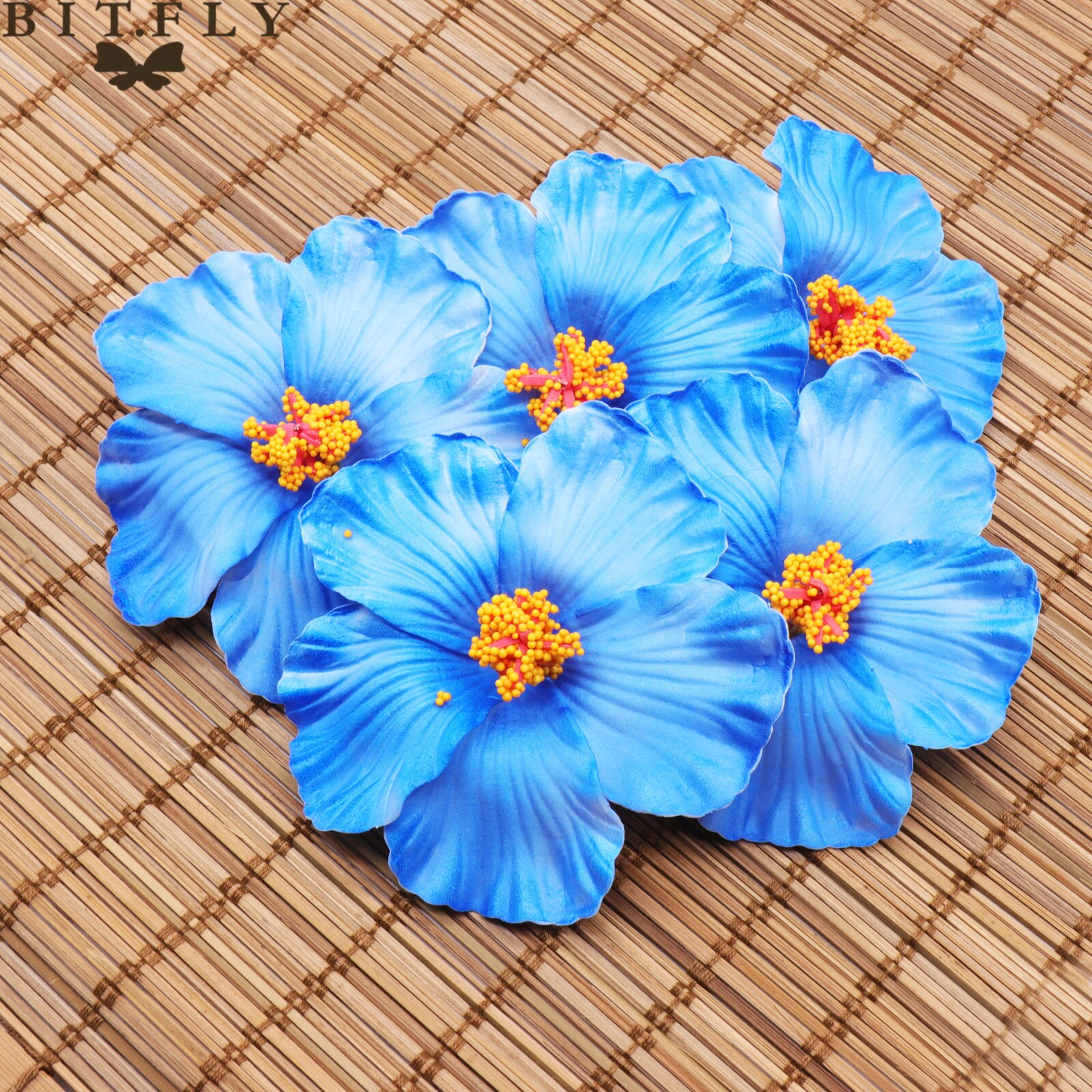 BIT.FLY 10PCS Hawaii party Hibiscus flowers Summer party DIY decorations Artificial PE hibiscus flower Hula girls headwear