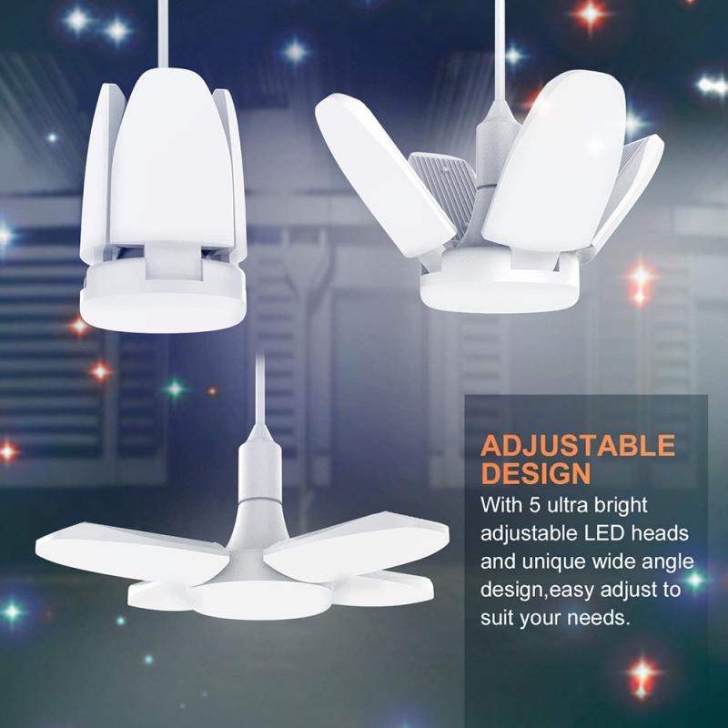 ! Energy Saving 38W LED Garage Lights Shop Work Lights Foldable Fan Blade LED Lamps Ceiling Lights For Warehouse