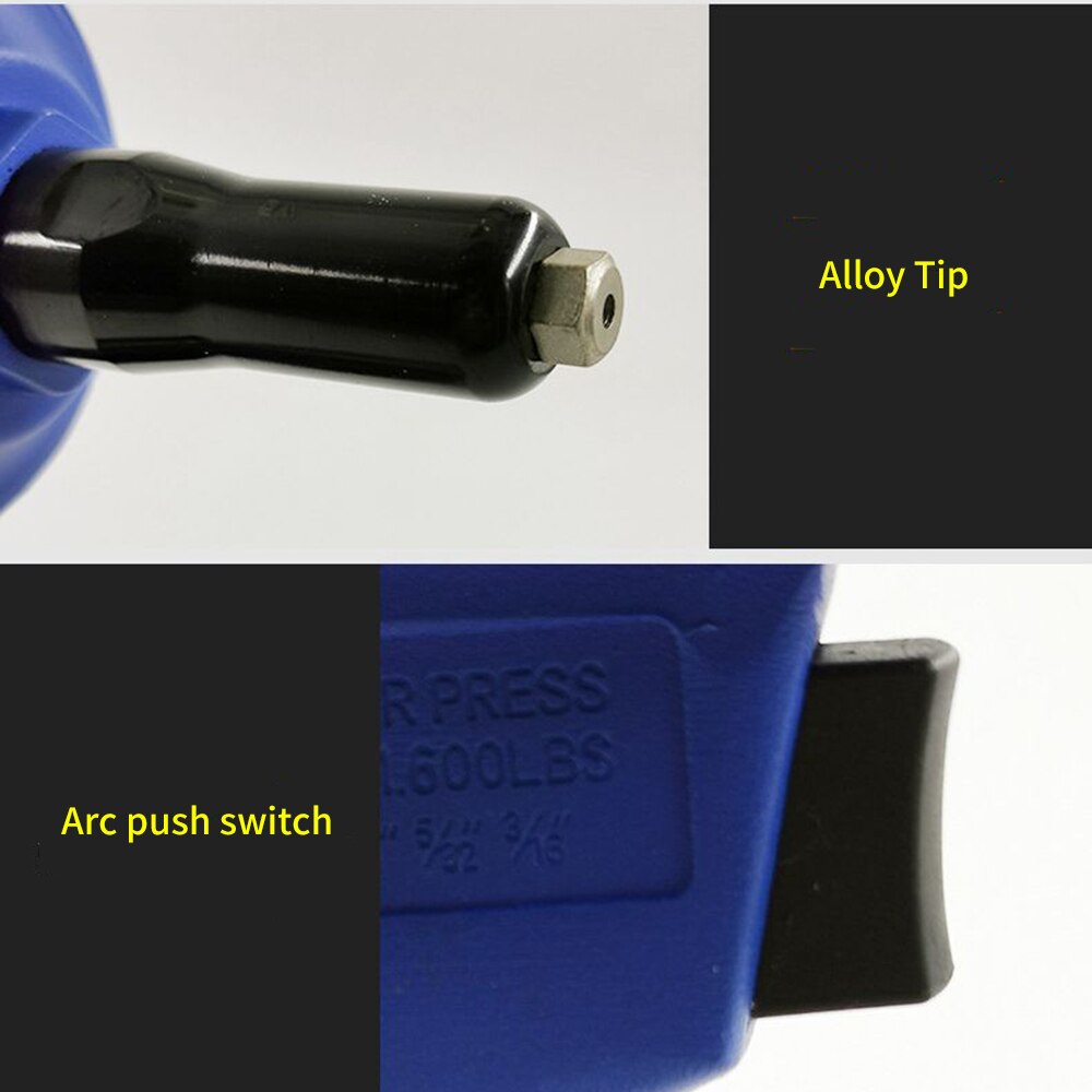 Pneumatisk spikpistol pro air riveter elmanövrerad riveter air power mångsidiga nitmutterpistoler för 2.4mm 3.2mm 4.2mm 4.8mm