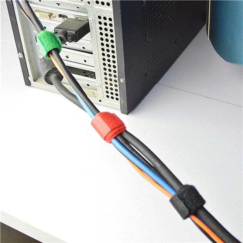 Bande velcro auto-adhésive, 5 mètres/rouleau, 10mm, attaches solides réutilisables, boucles de câble, ruban magique, accessoires de bricolage