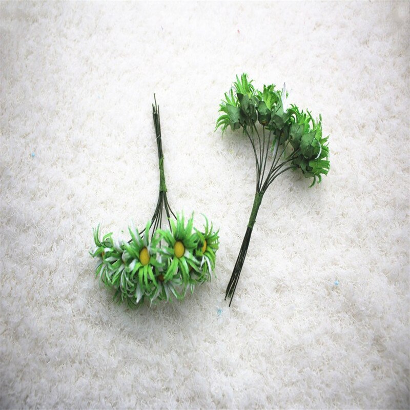 2bundles10pcs/bundle Plant Daisy Artificial Flowers DIY Wreath Material Party Wedding Flower Decoration Artificial Dried Flower: 20pcs  green