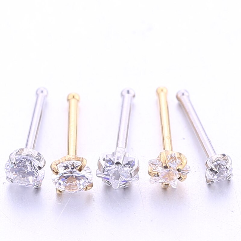 2-5PCS/PACK 20G Nose Studs Rings Silver Gold Body Piercing jewelry Small Earrings For Women Gilrs