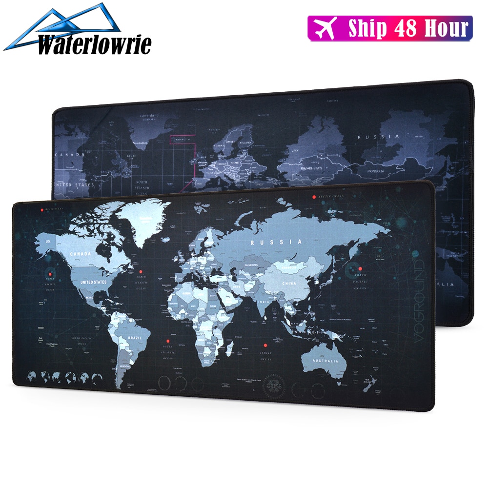 900x400 alfombrillas de ratón XXL Gamer teclado alfombrilla para ratón mapa del mundo goma Natural antideslizante con Borde de bloqueo alfombrilla de ratón de Gamer alfombrilla raton