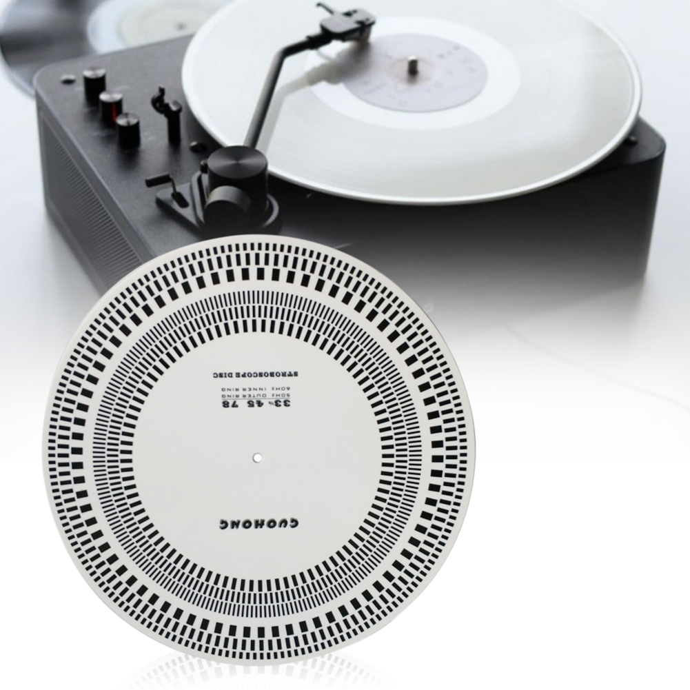 Turntable Speed Alignment Tool - White Round Acrylic Protractor for LP Vinyl Records
