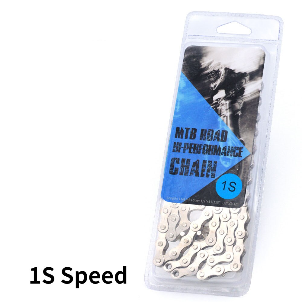 Everdawn Fietsketting 6/7/8 9 10 11 12 Speed Plating High End Staal Anti-Roest Bike Chain voor Mountain Road Bike116L: 1 Speed
