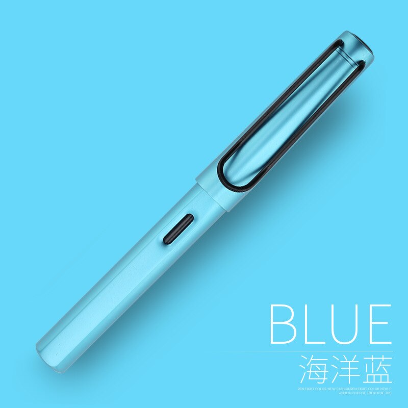 Hollow Out Clip Metal Fountain Pen 0.38mm 0.5mm Posture Correction Ink Pens Stationery School Office Supplies: Blue / EF