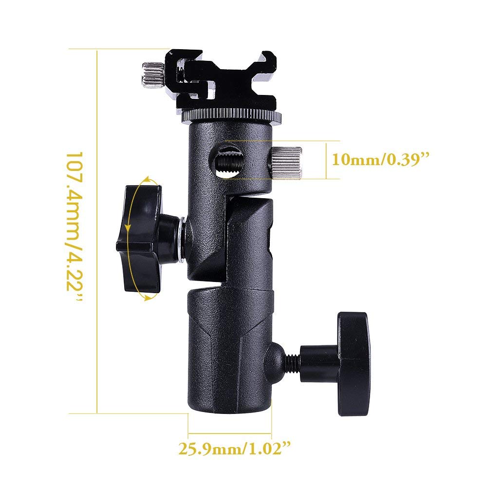 Speedlite-Soporte Universal de Flash de Metal, accesorio para paraguas con tornillo de montaje de luz de adaptador giratorio de 1/4 "a 3/8"