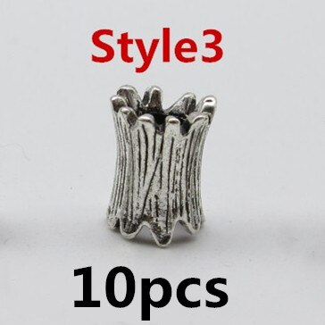 10 unids/pack de plata tibetana viking 4 estilos de pelo trenza temor dreadlock barba anillos accesorios traje Delgado trenzas: 10pcs Style3