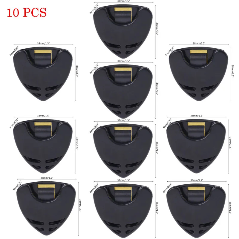 Soporte para púas de guitarra, estuche de plástico para púas, mediador, almacenamiento rápido, forma triangular autoadhesiva, 1/5/10 Uds.