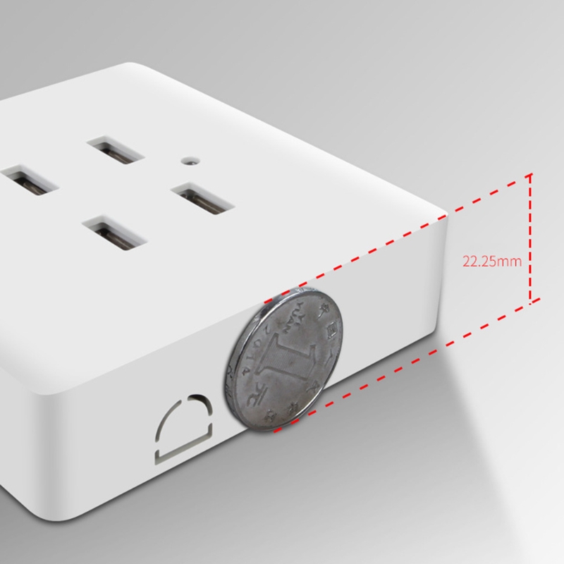 Grounded Electric Wall Charger Adapter Charging 2/4 Ports USB Mounting Wall Socket Charger Power Adapter Plug Outlet