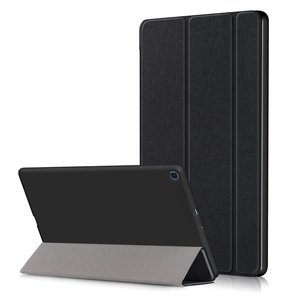 Case Voor Samsung Galaxy Tab Een 10.1 SM-T510/T515 Tablet Verstelbare Opvouwbare Stand Cover Voor Samsung Galaxy Tab Een 10.1 Case: Black