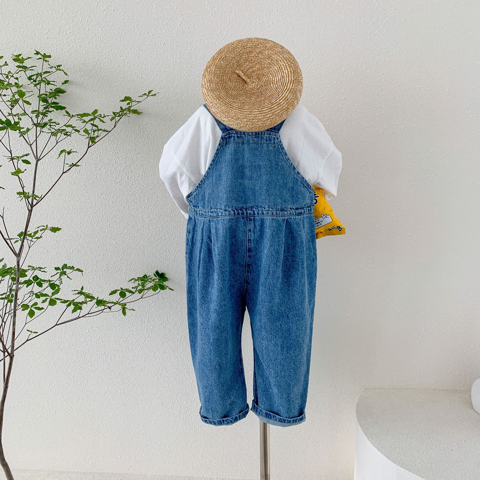 Barn jeans overall höst småbarnsdräkter pojkar byxor leggings casual småbarn flicka jumpsuit baby flicka romper