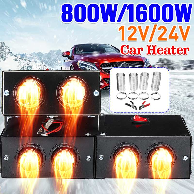 Chauffage de voiture 1000W 12V/24V 4 trous chauffage de stationnement pare-brise dégivreur PTC voiture ventilateur réchauffeur d'air température constante chauffage