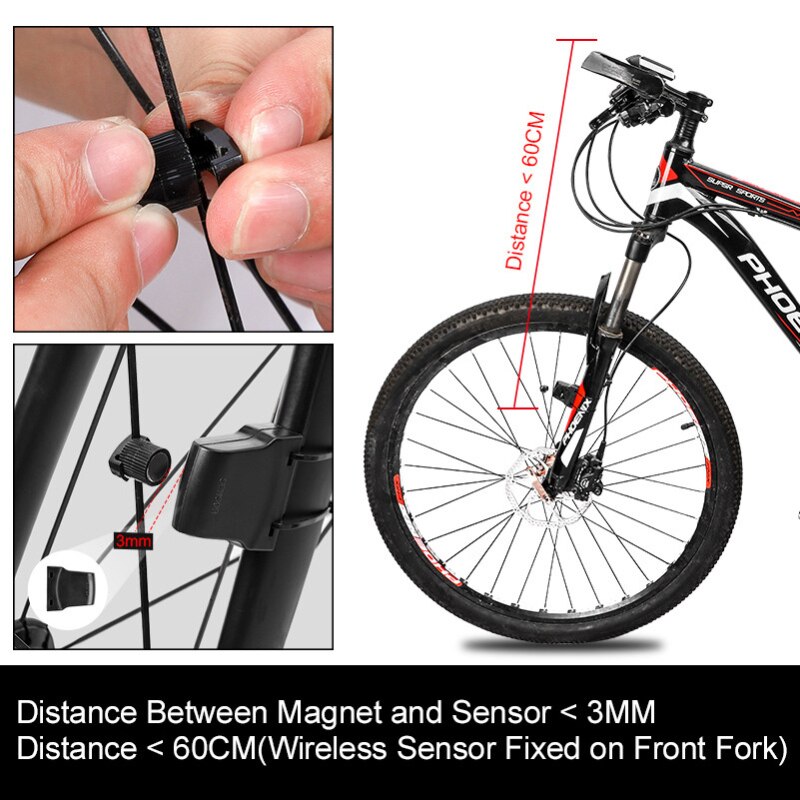 Bicycle Computer Large Screen 5 Language Wireless Wired Mountain Bike Computer Waterproof Speedometer Odometer Cycling Stopwatch