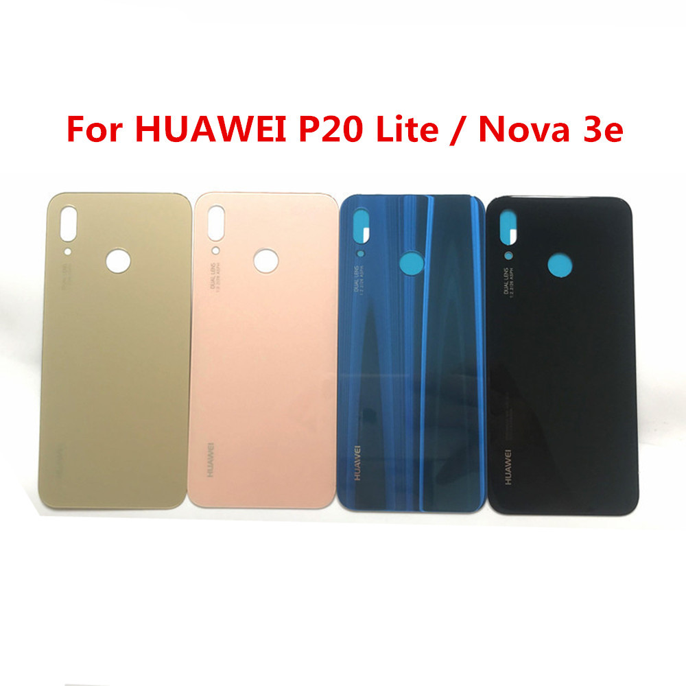 Original pour HUAWEI P20 Lite / Nova 3e couvercle de boîtier de porte arrière en verre couvercle de batterie arrière remplacement du boîtier
