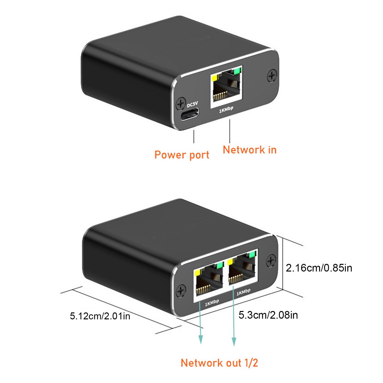 1000Mbps Ethernet Splitter RJ45 1X2 1X3 1X4 LAN Network Extender Adapter for PC Computer Router Switch Works At The Same Time