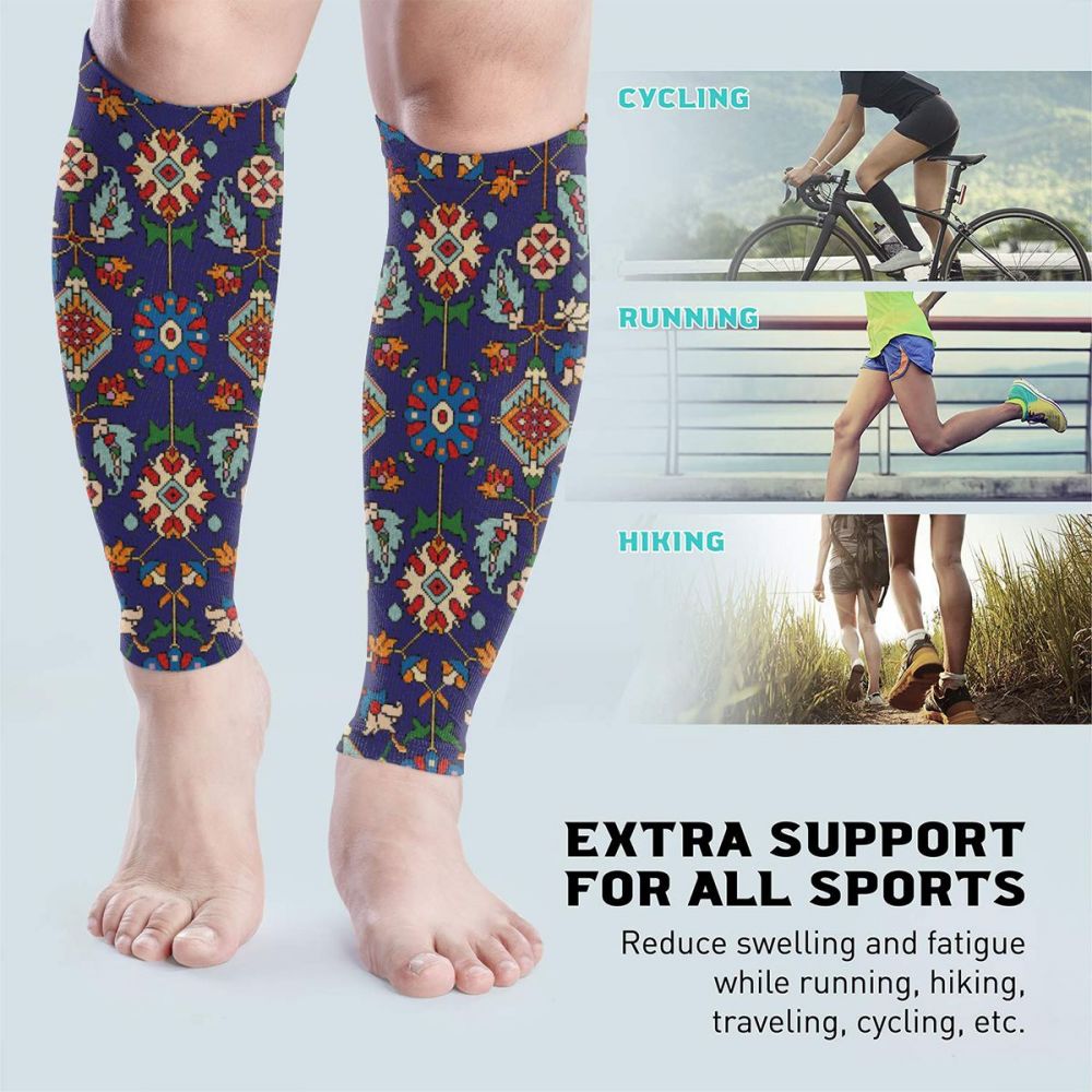 Calf Protector Sleeves Men Women Gym Sports Safety Calf cooling Compression Sleeves Shin Cycling Printing pattern Q007