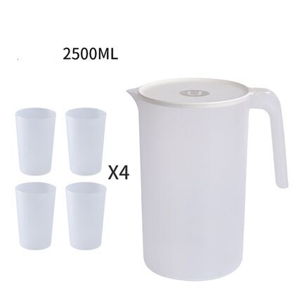 Pitcher Water 2L Plastic Cold Water Bottle And Cups Set Home Large Capacity Water Jug With Handle Juice Pitcher Jug For Juices
