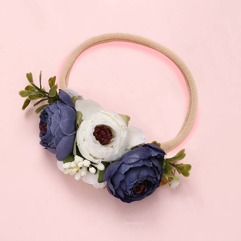 Balleenshiny Bloem Baby Hoofdbanden Super Zachte Nylon Baby Baby Haarband Baby Meisje Haar Accessoires Fotografie Props: 36